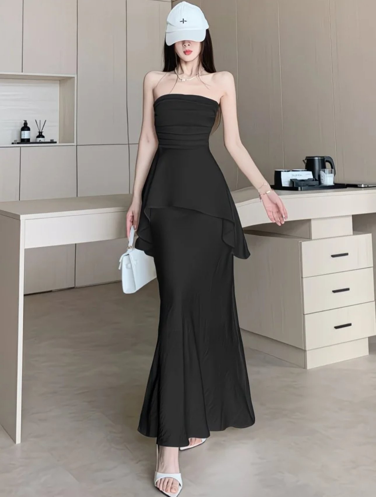 Ivory Cascade Peplum Gown Set - Image 5