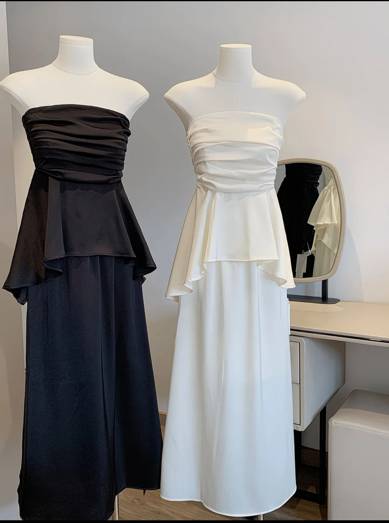 Ivory Cascade Peplum Gown Set - Image 4