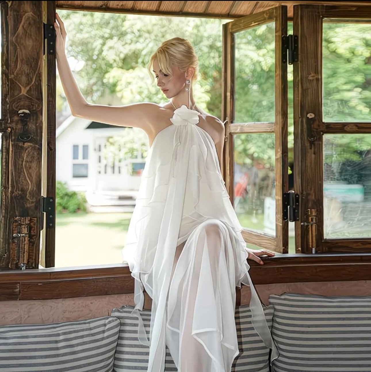 Ivory Halter Reverie Gown - Image 7