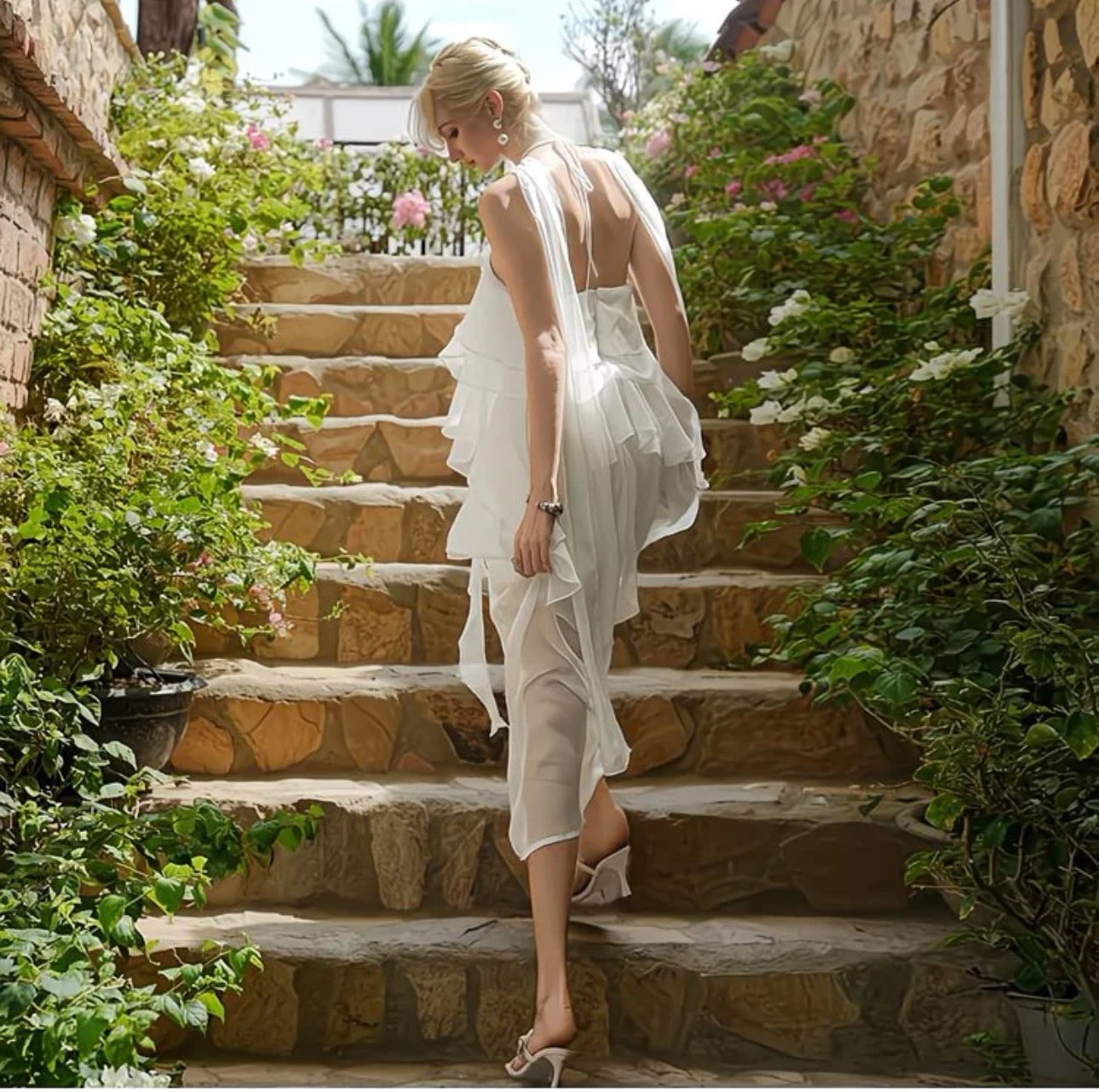 Ivory Halter Reverie Gown - Image 3