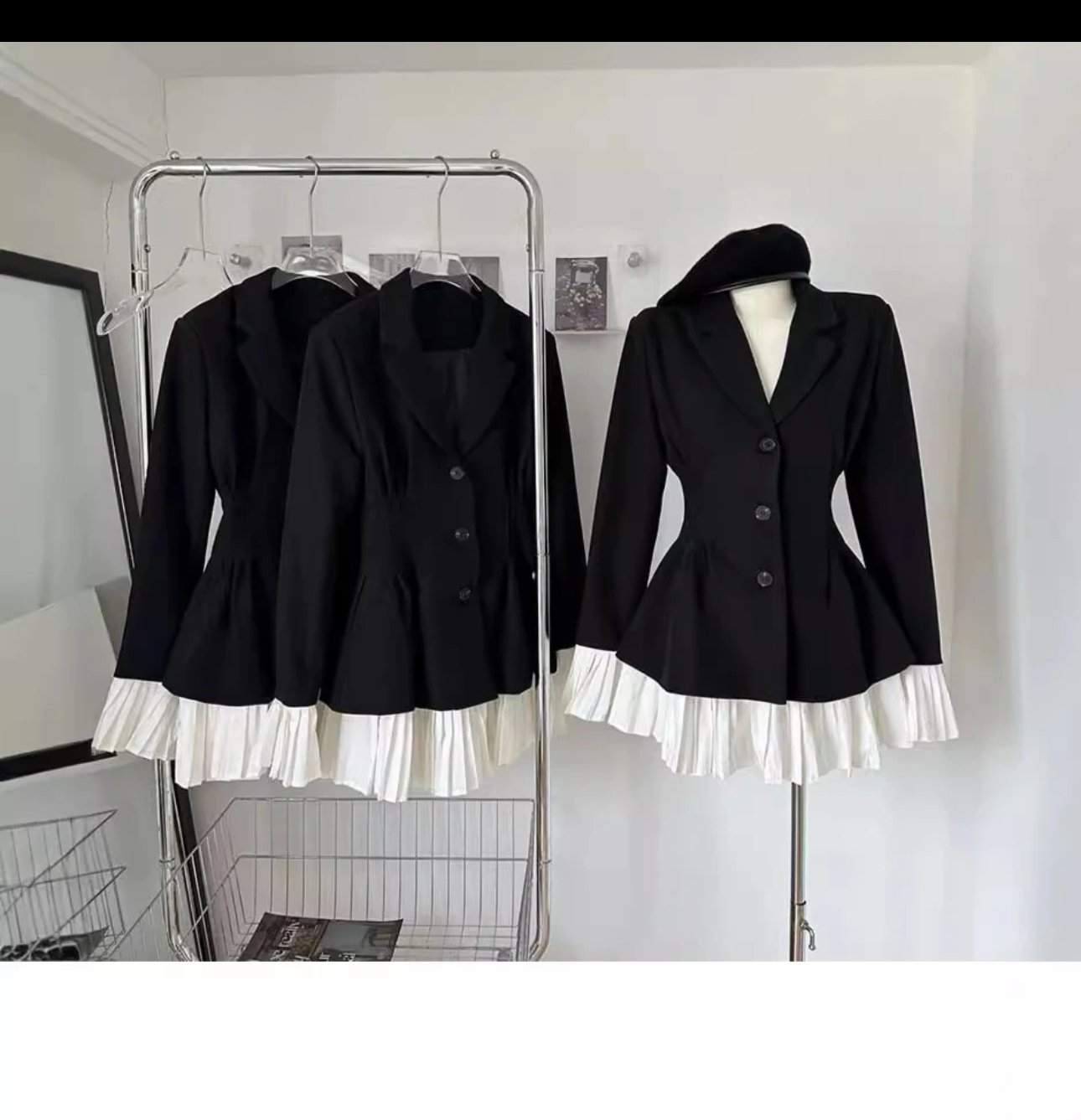 Noir Pleated Muse Blazer Dress - Image 5