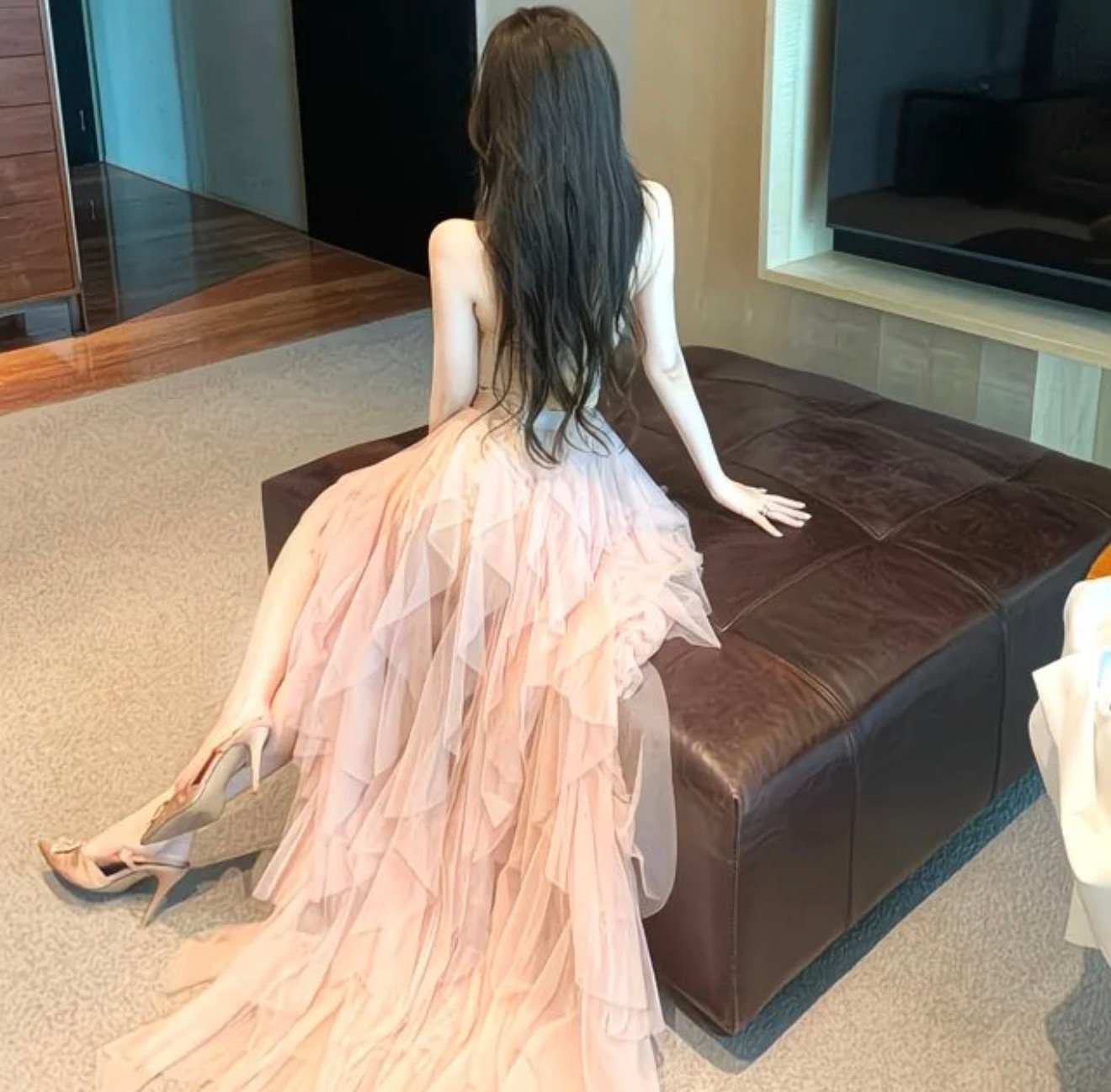 Champagne Whisper Cascade Gown - Image 6