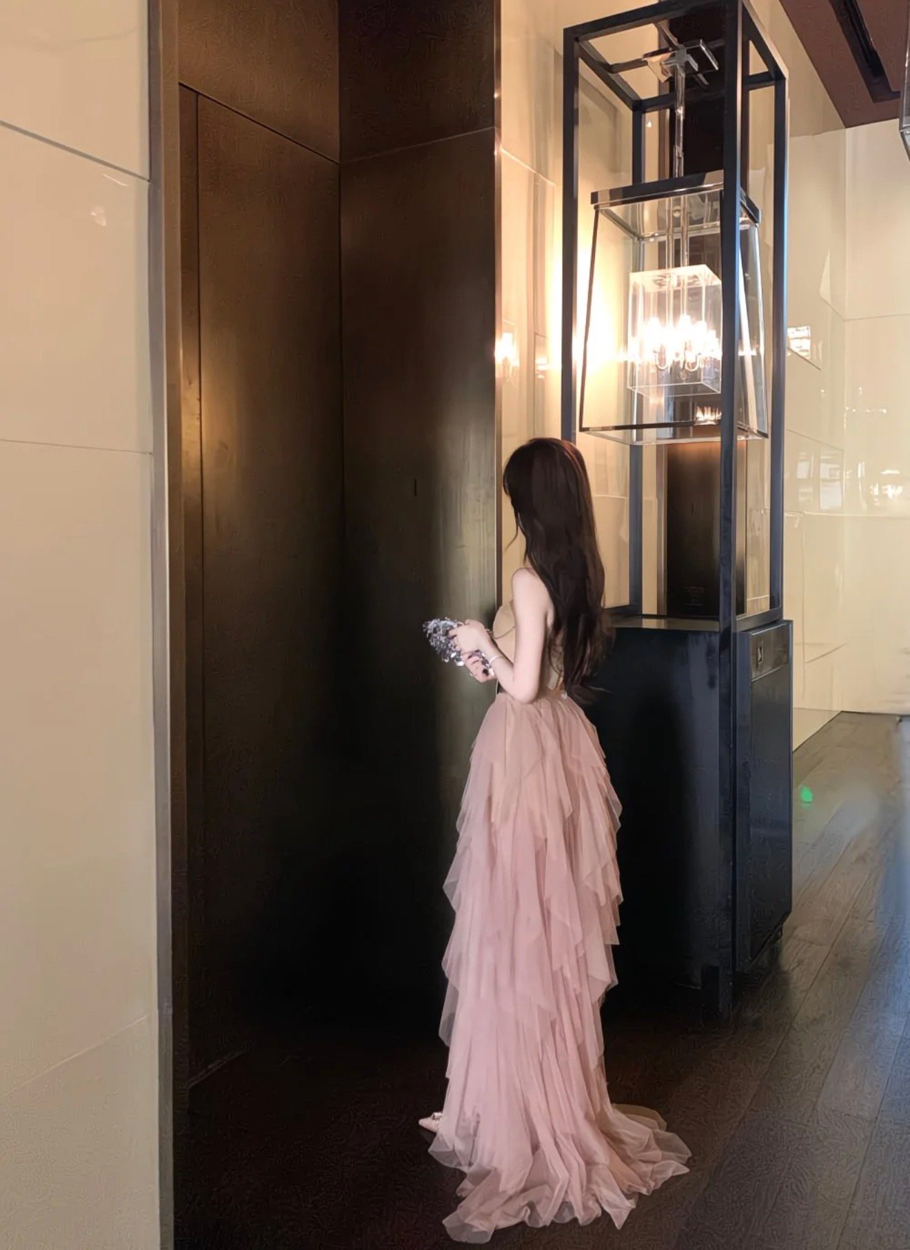 Champagne Whisper Cascade Gown - Image 4