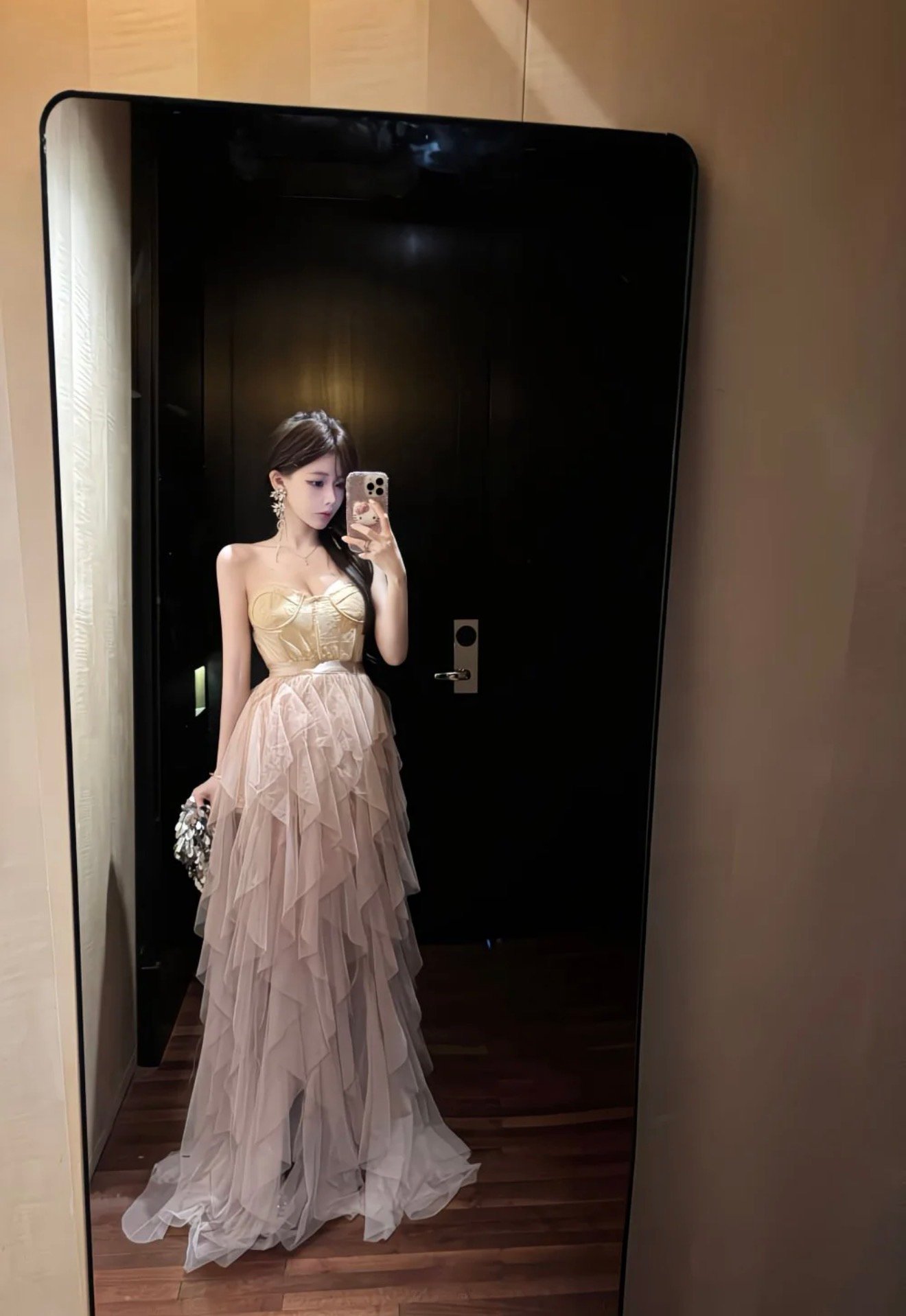 Champagne Whisper Cascade Gown - Image 3